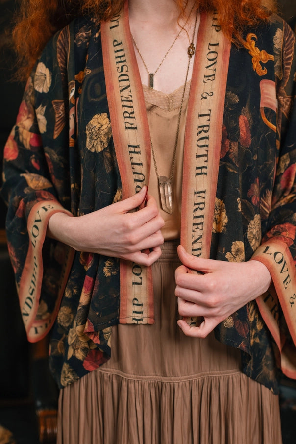 Heart Of Gold Crop Kimono