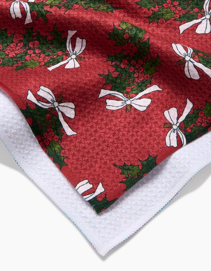 Christmas Berry Bow Kitchen Towel