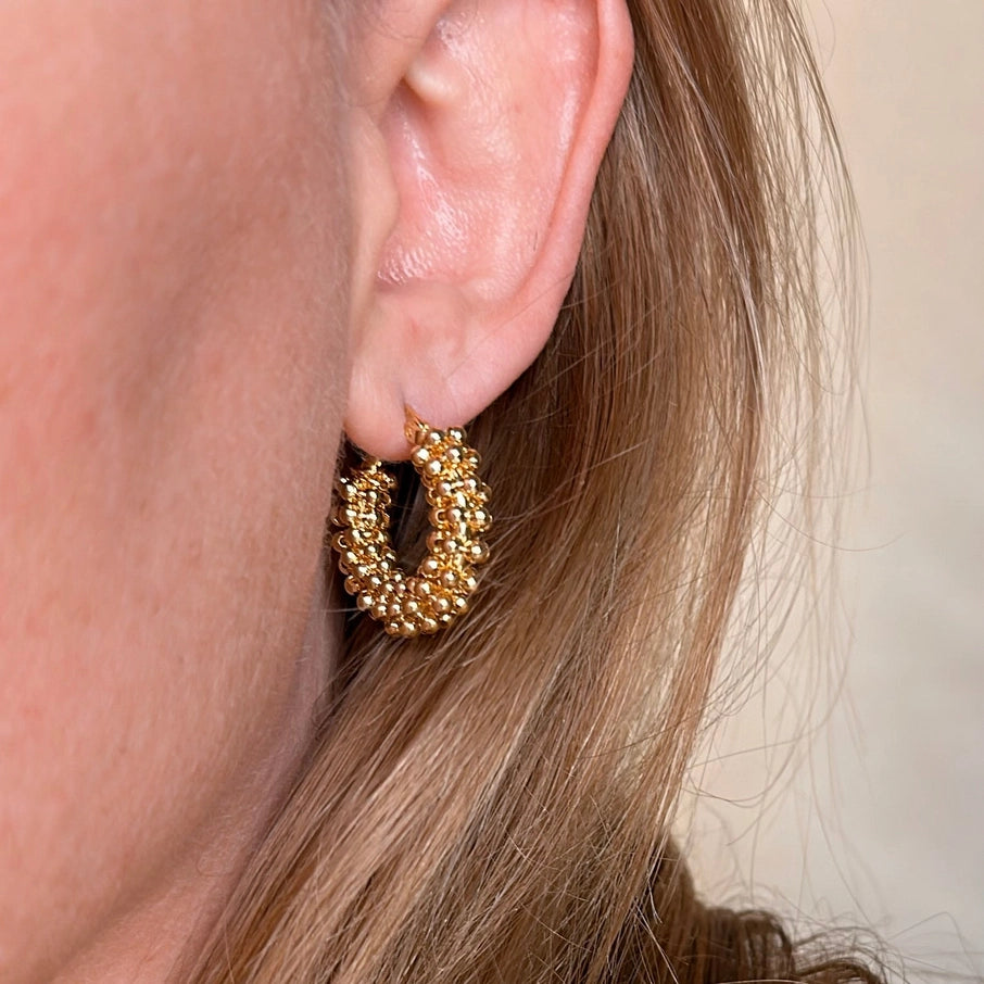 Beaded Cluster Hoops