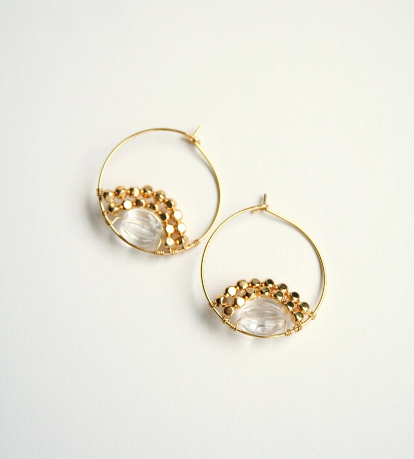 Golden Glass Arch Earrings