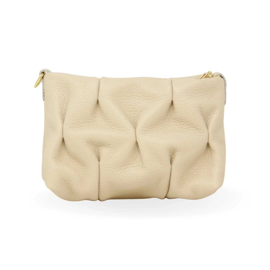 Quilted Leather Clutch - Ivory