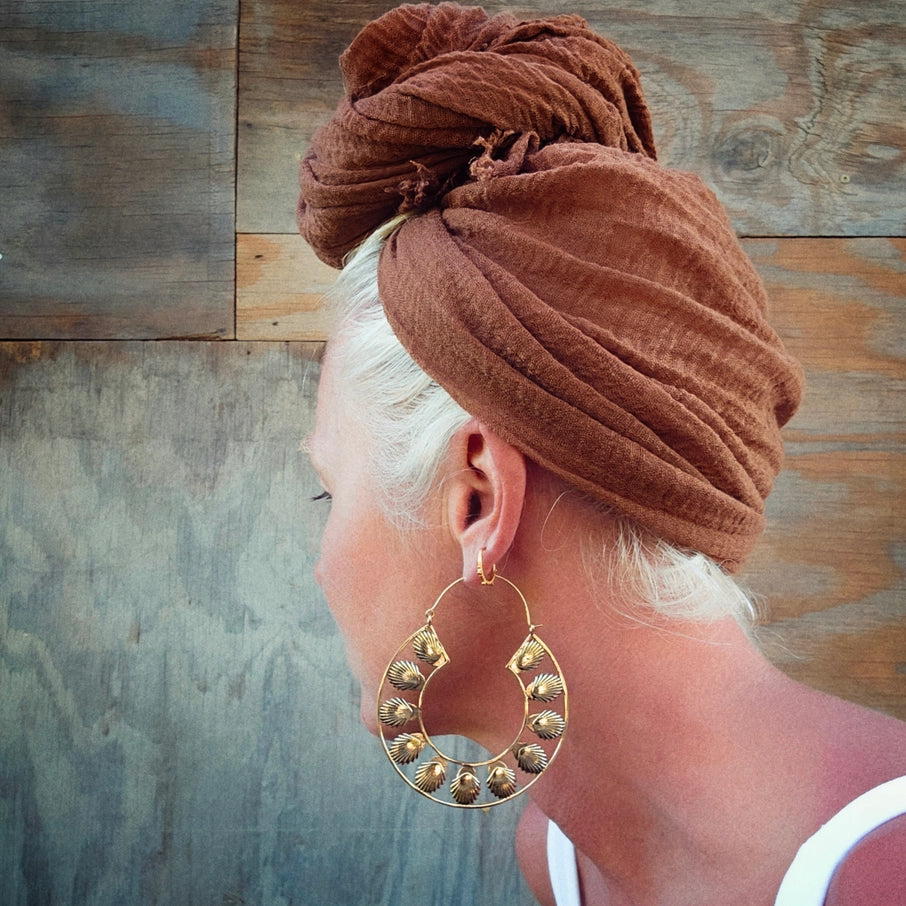 Seashell Hoop Earrings