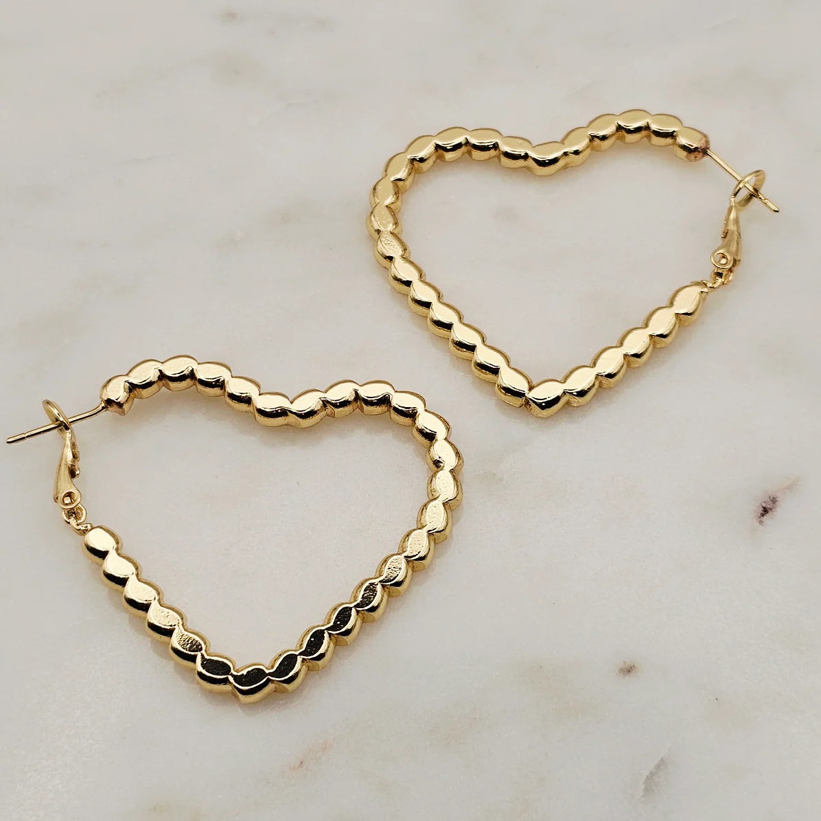 Hammered Heart Hoops