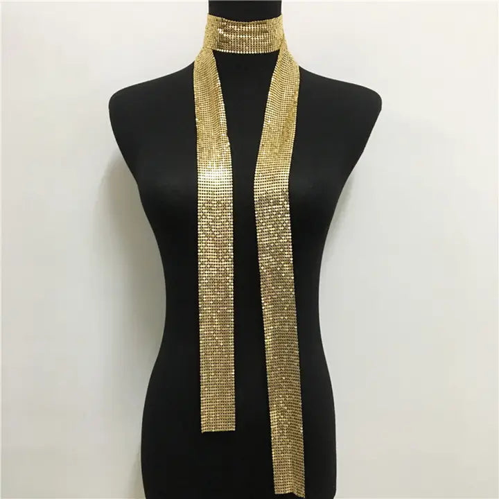 Sequins Neck Tie Scarf