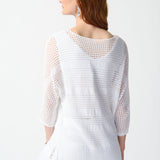 Perforated V Neck Top