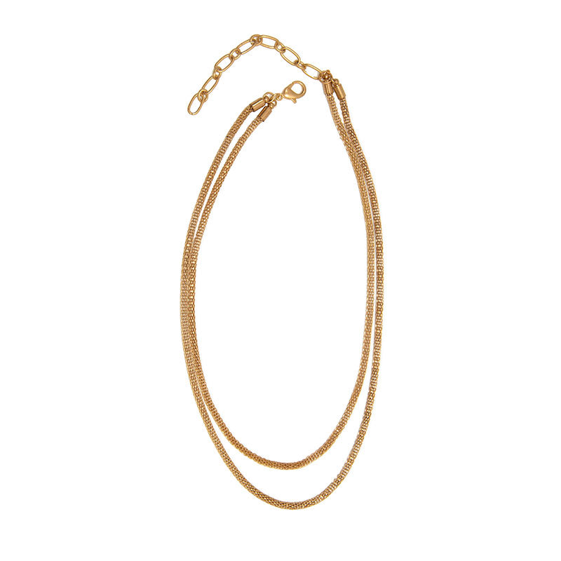Two Row Mesh Chain Necklace