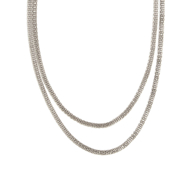 Two Row Mesh Chain Necklace