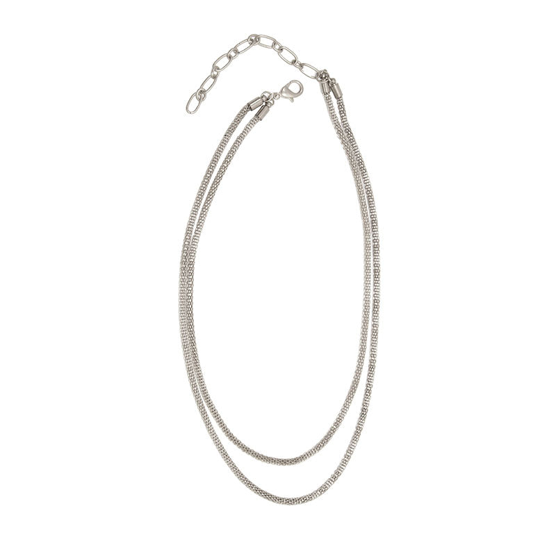Two Row Mesh Chain Necklace