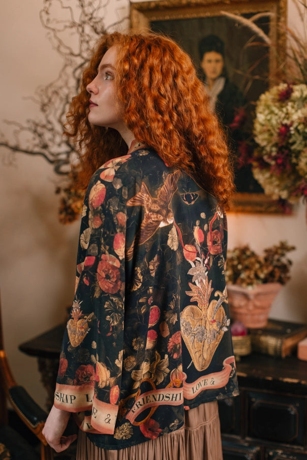 Heart Of Gold Crop Kimono
