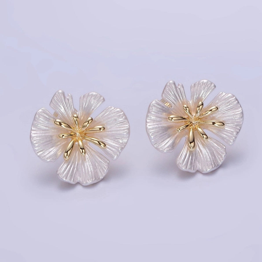 Pearl Flower Studs