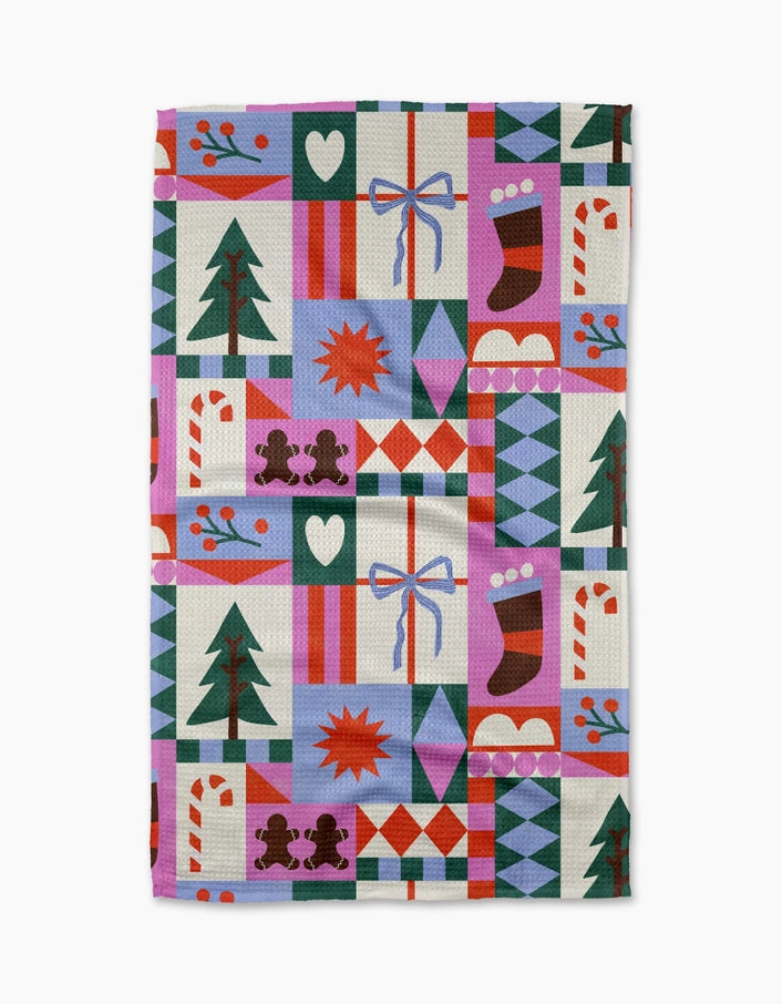 Festive Christmas Quilt Kitchen Towel
