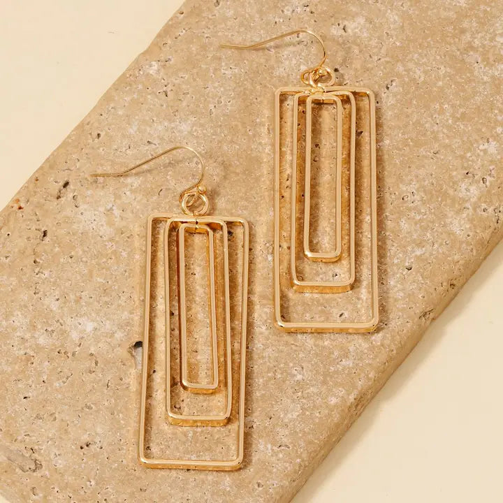 Layered Rectangle Earrings
