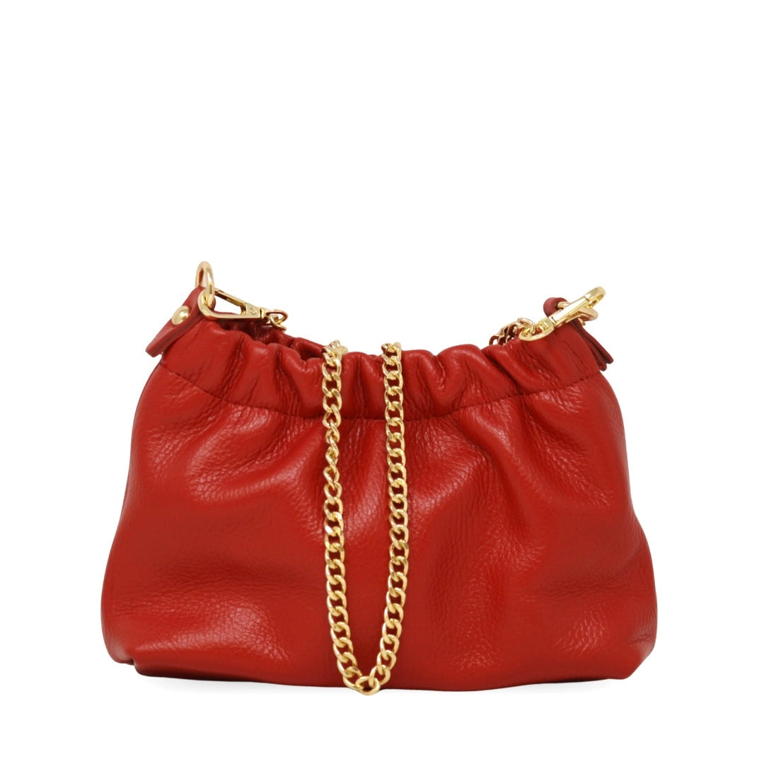 Italian Leather Clutch - Red