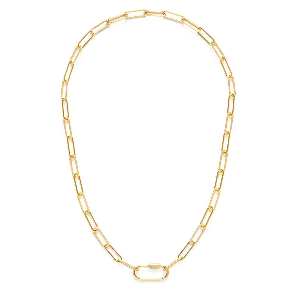 Carabiner Clasp Paperclip Chain Necklace