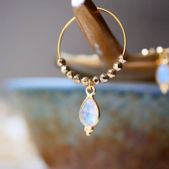 Pipa Moon Stone Earrings