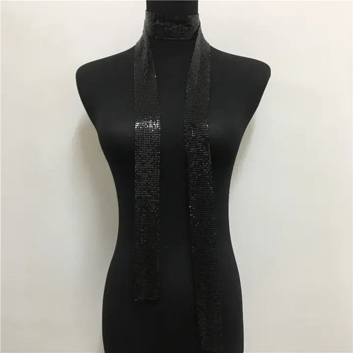Sequins Neck Tie Scarf