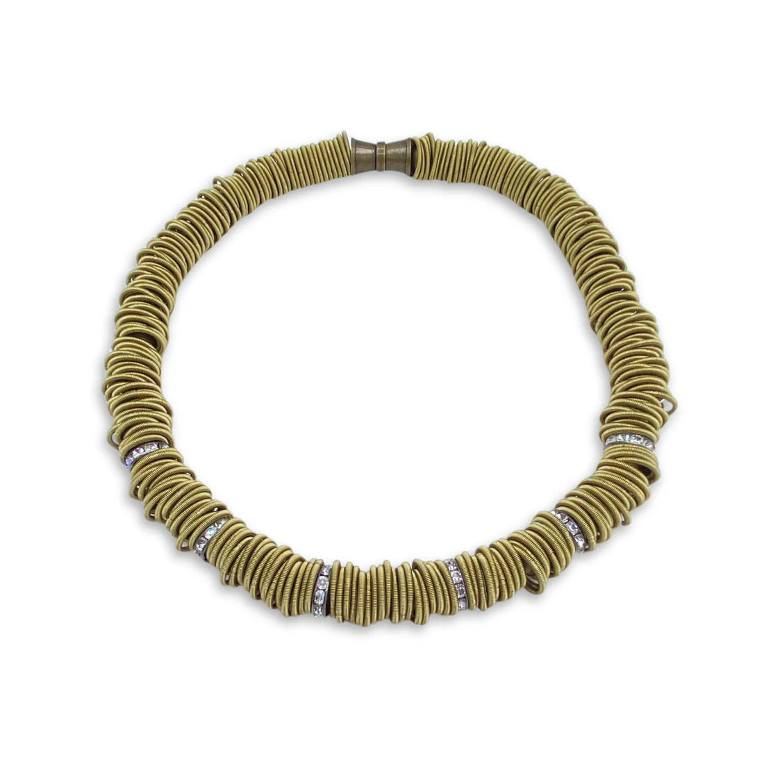 Bronze Rings Crystal Necklace