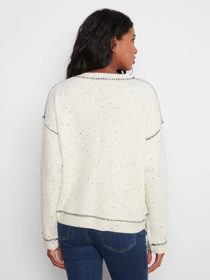 Contrast Whipstitch Sweater