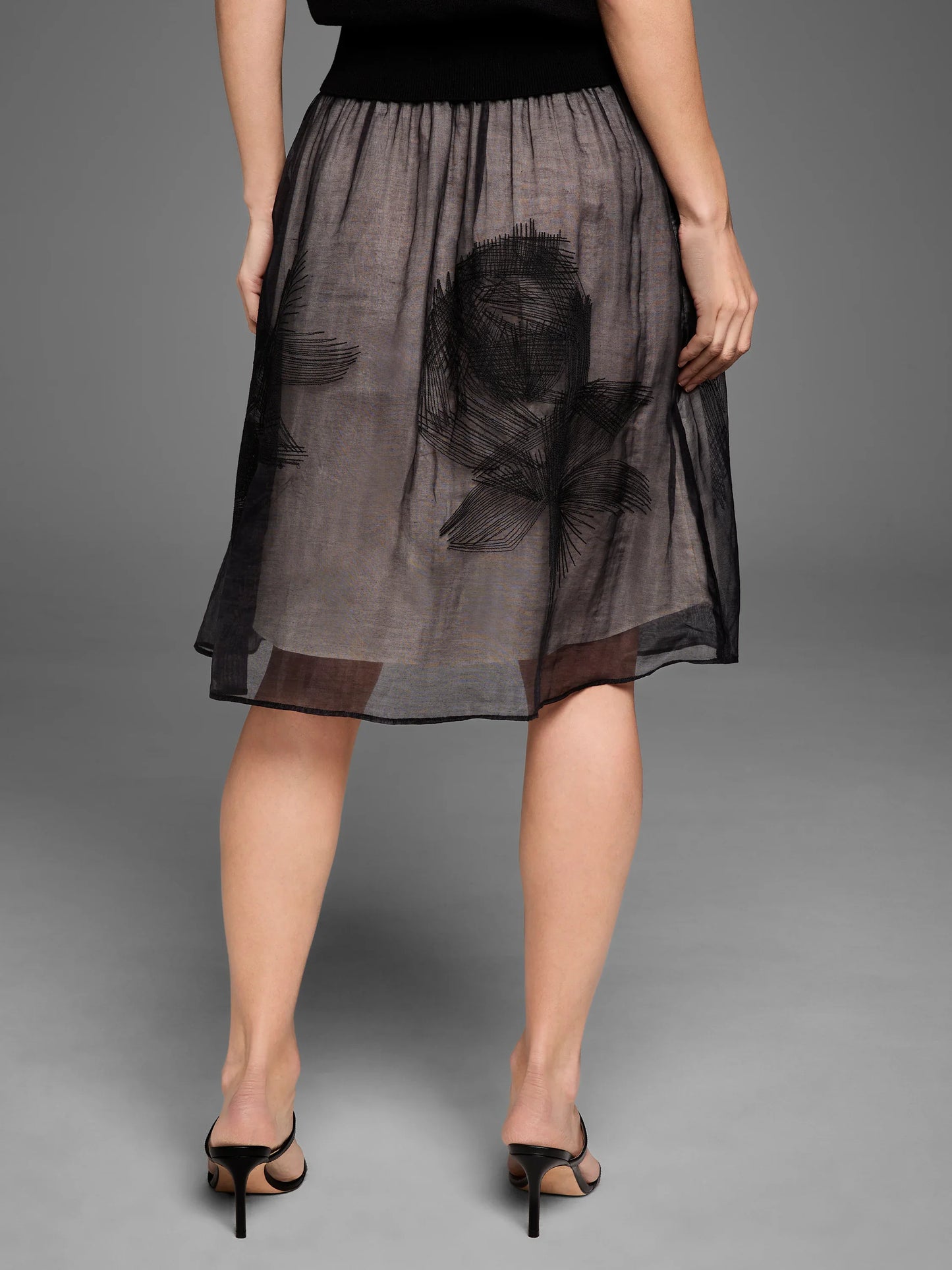 Embroidered Mesh Skirt