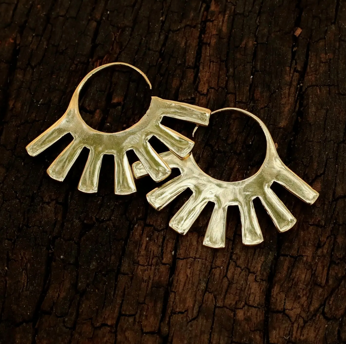 Brass Sun Ray earrings