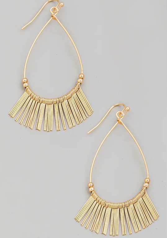 Dainty Bar Fringe Earrings