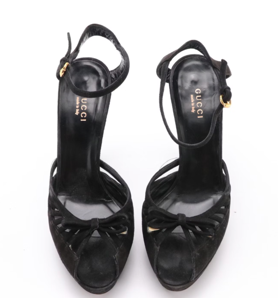 Gucci Black Suede Platform Sandals