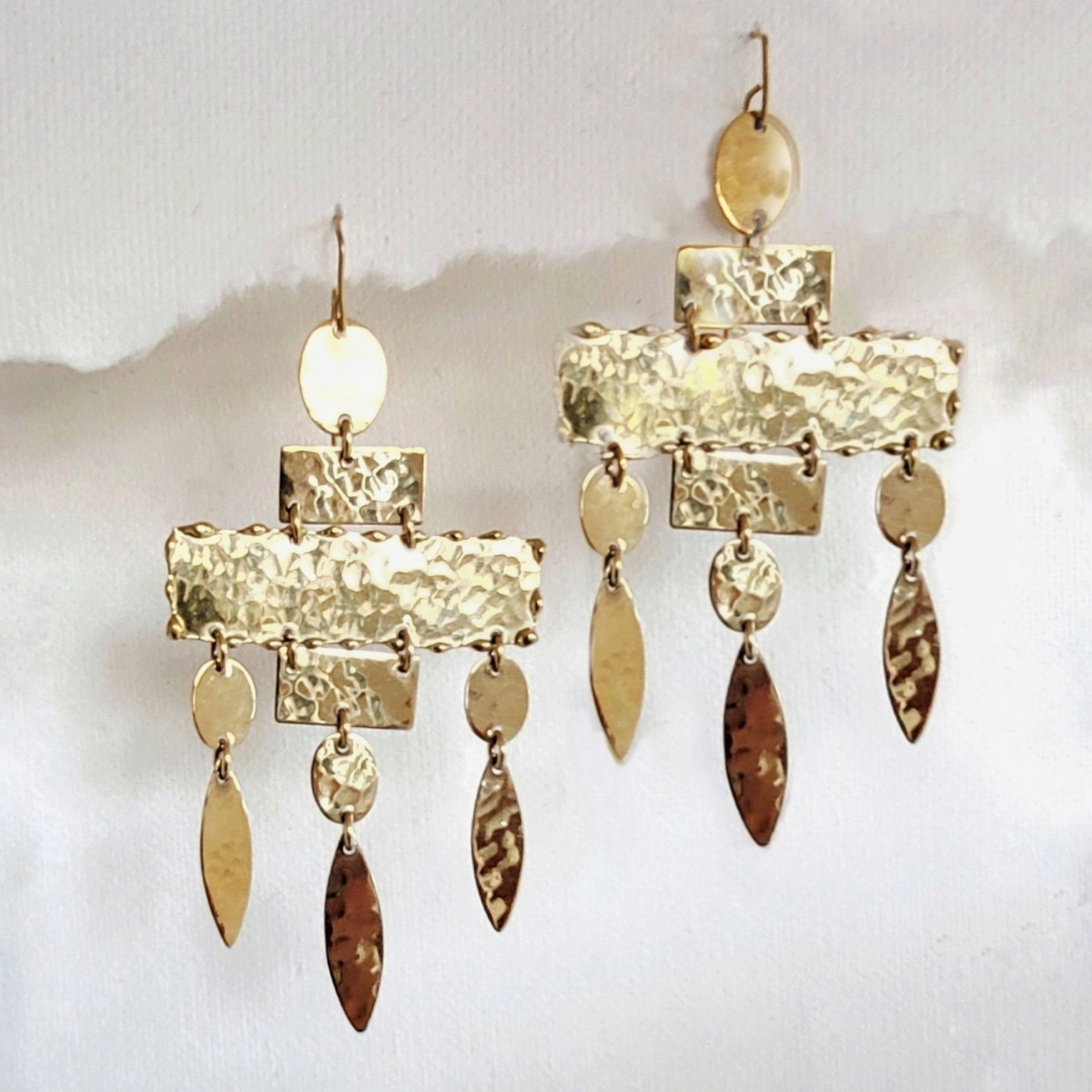 Hammered Brass Chandelier