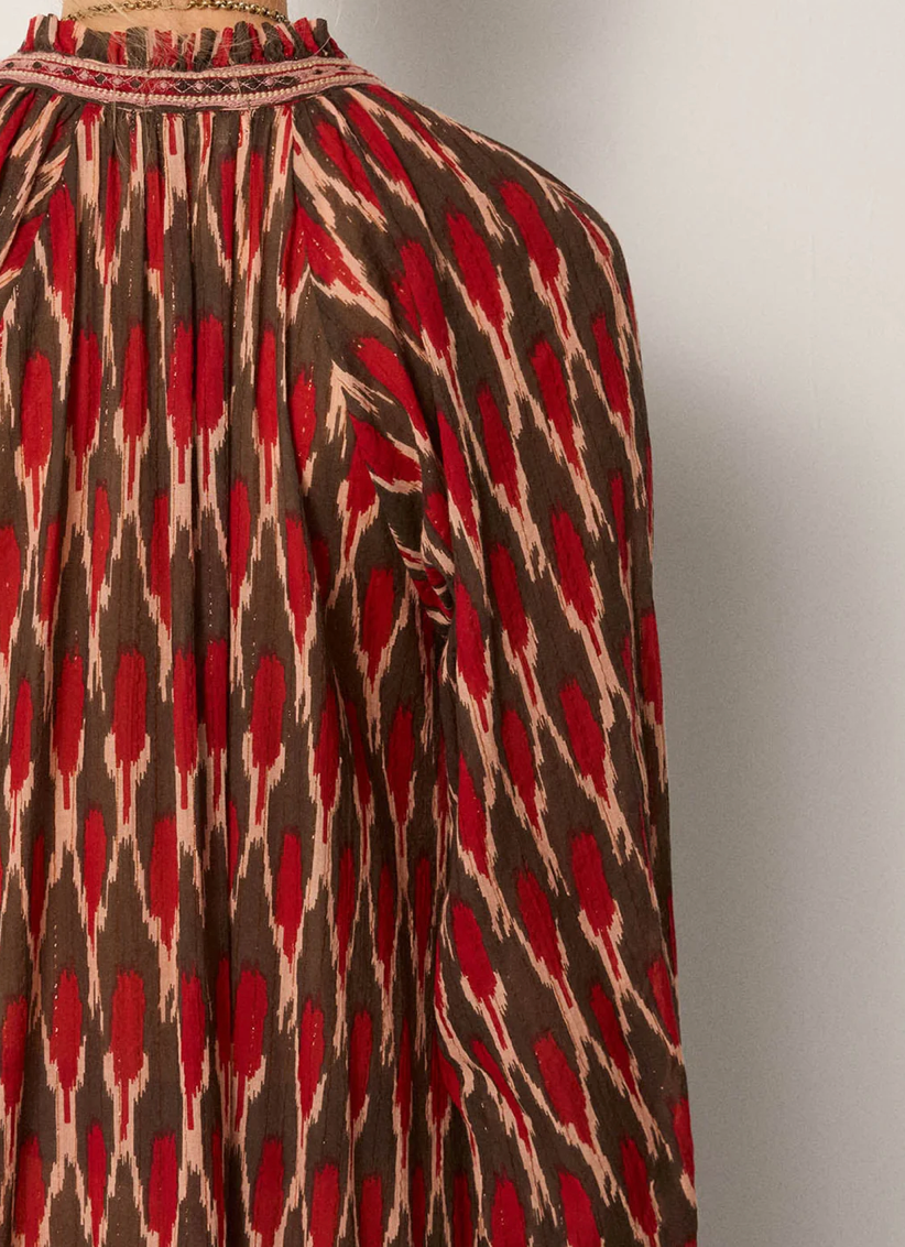 Loulou Dress - Bonfire Volcano