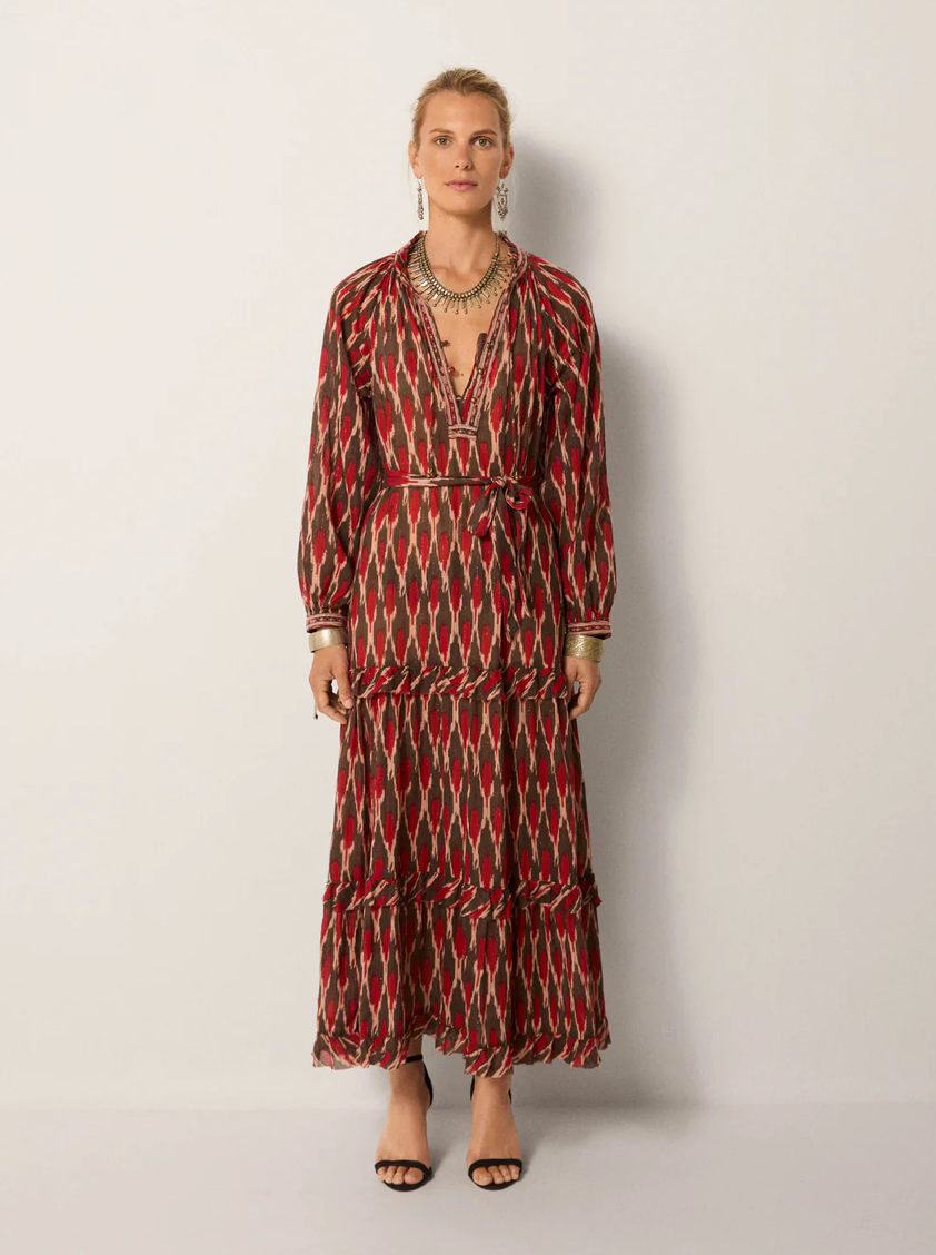 Loulou Dress - Bonfire Volcano
