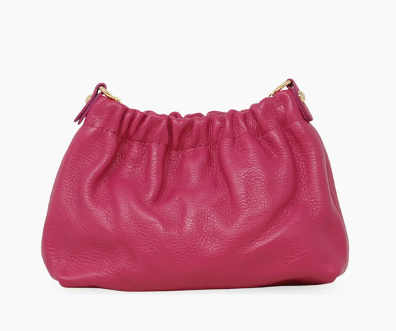 Italian Leather Clutch - Hot Pink