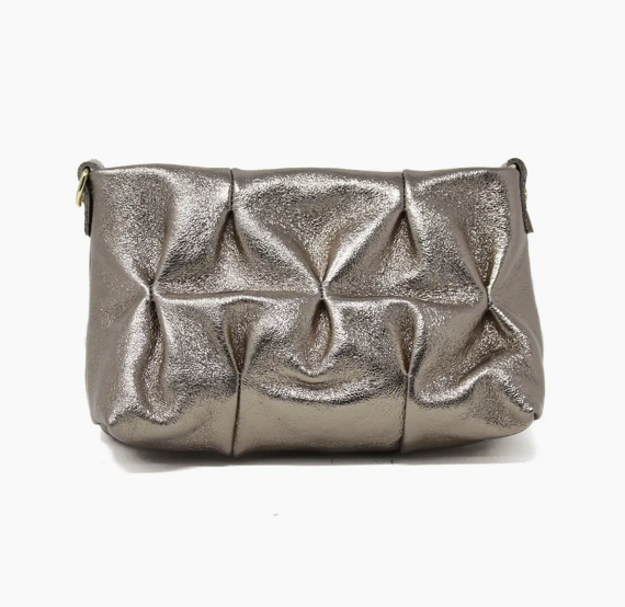 Quilted Leather Clutch - Bronze