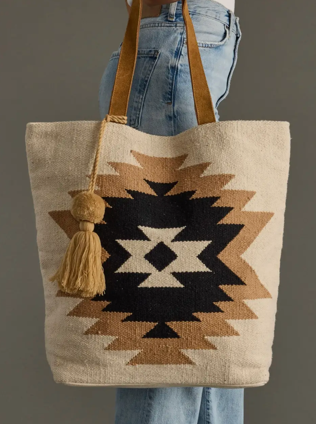 Tan & Black Aztec Tote