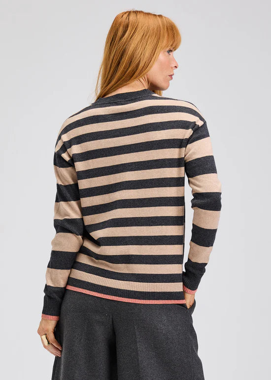 Multi Stripe Crew Neck Sweater