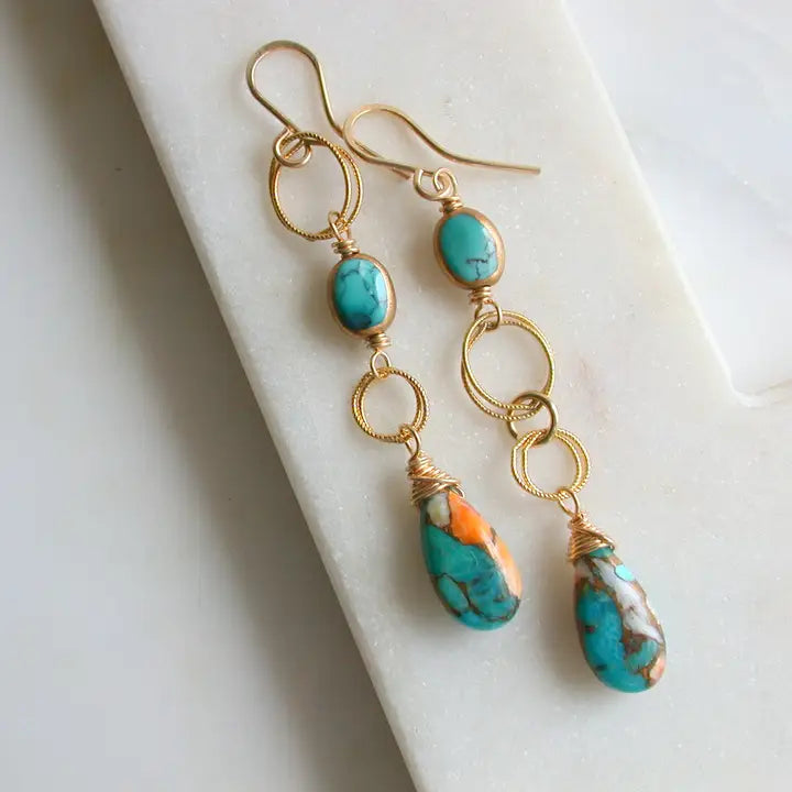 Oyster Turquoise Drop Earrings