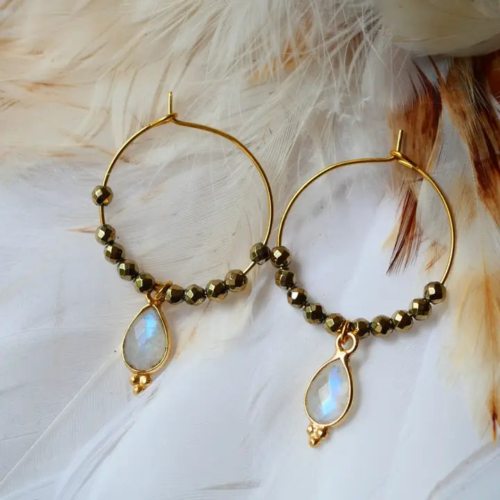 Pipa Moon Stone Earrings