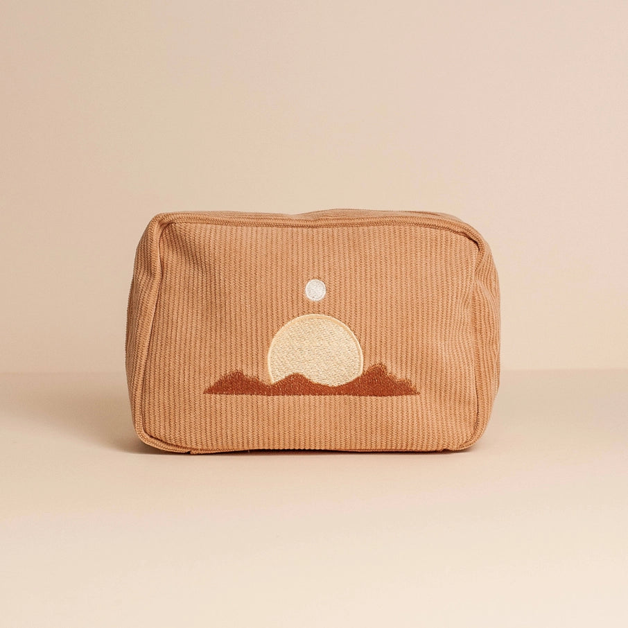 Sand Corduroy Makeup Bag