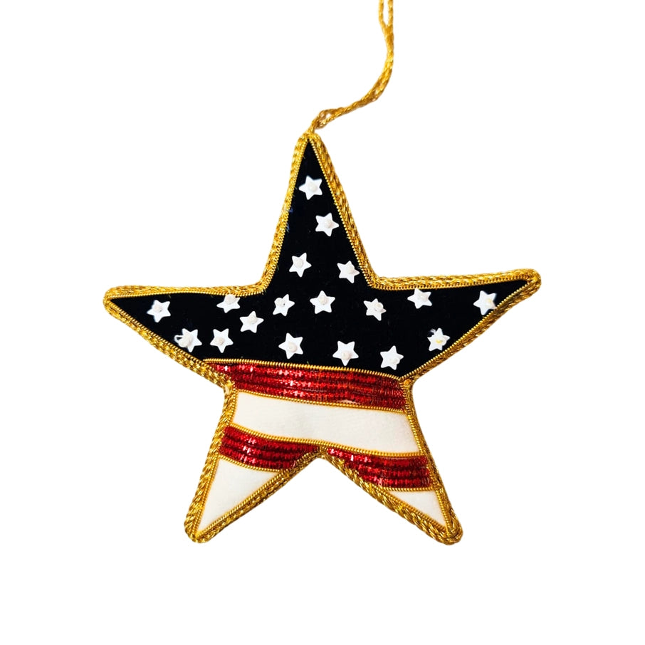 USA Flag Star Ornament