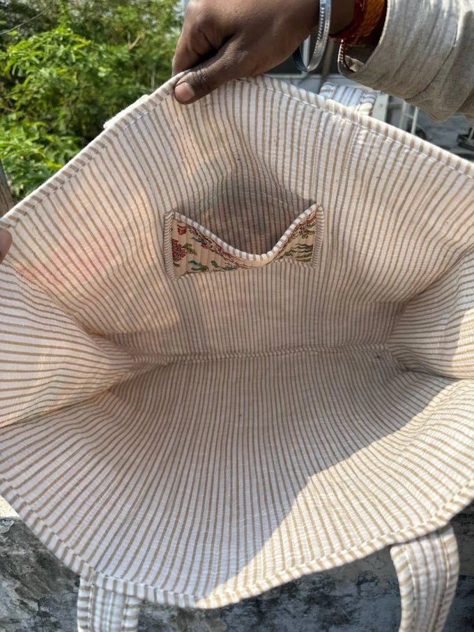 Tropical Bird Quilted Tote