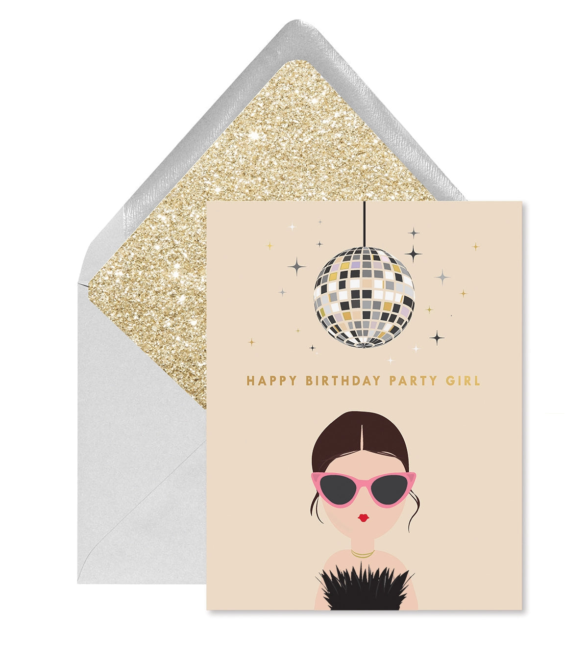 Disco Party Girl Birthday Card