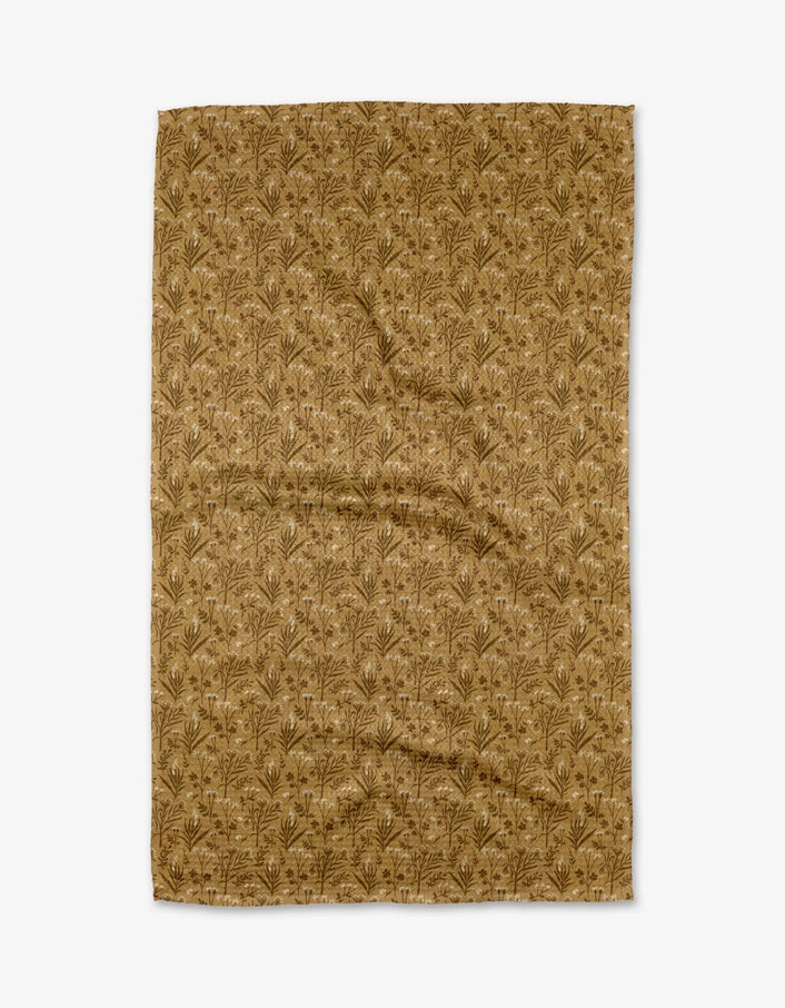 Golden Fall Flowers Kitchen Towel