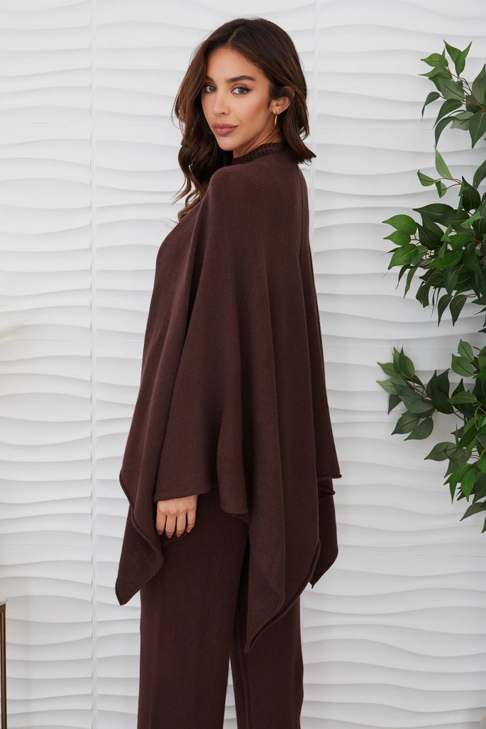 Knit Dolman Cardigan - Chocolate