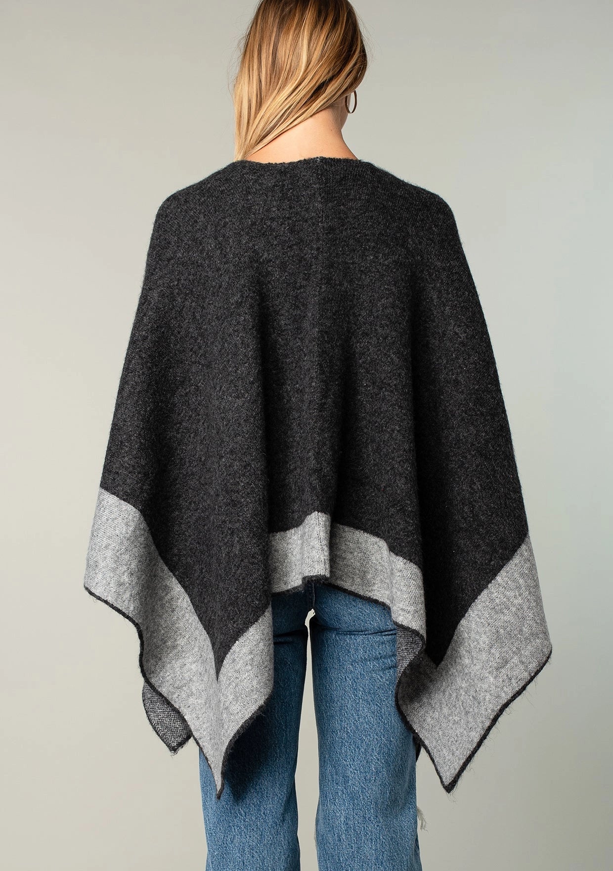 Color Block Poncho