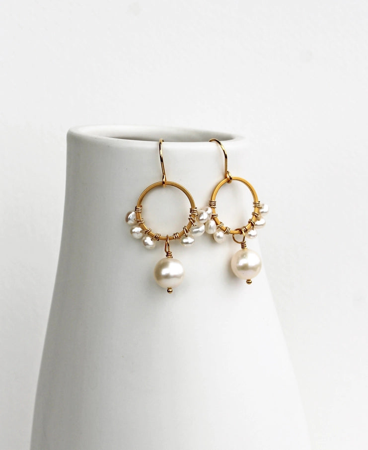 Circle Pearl Earrings