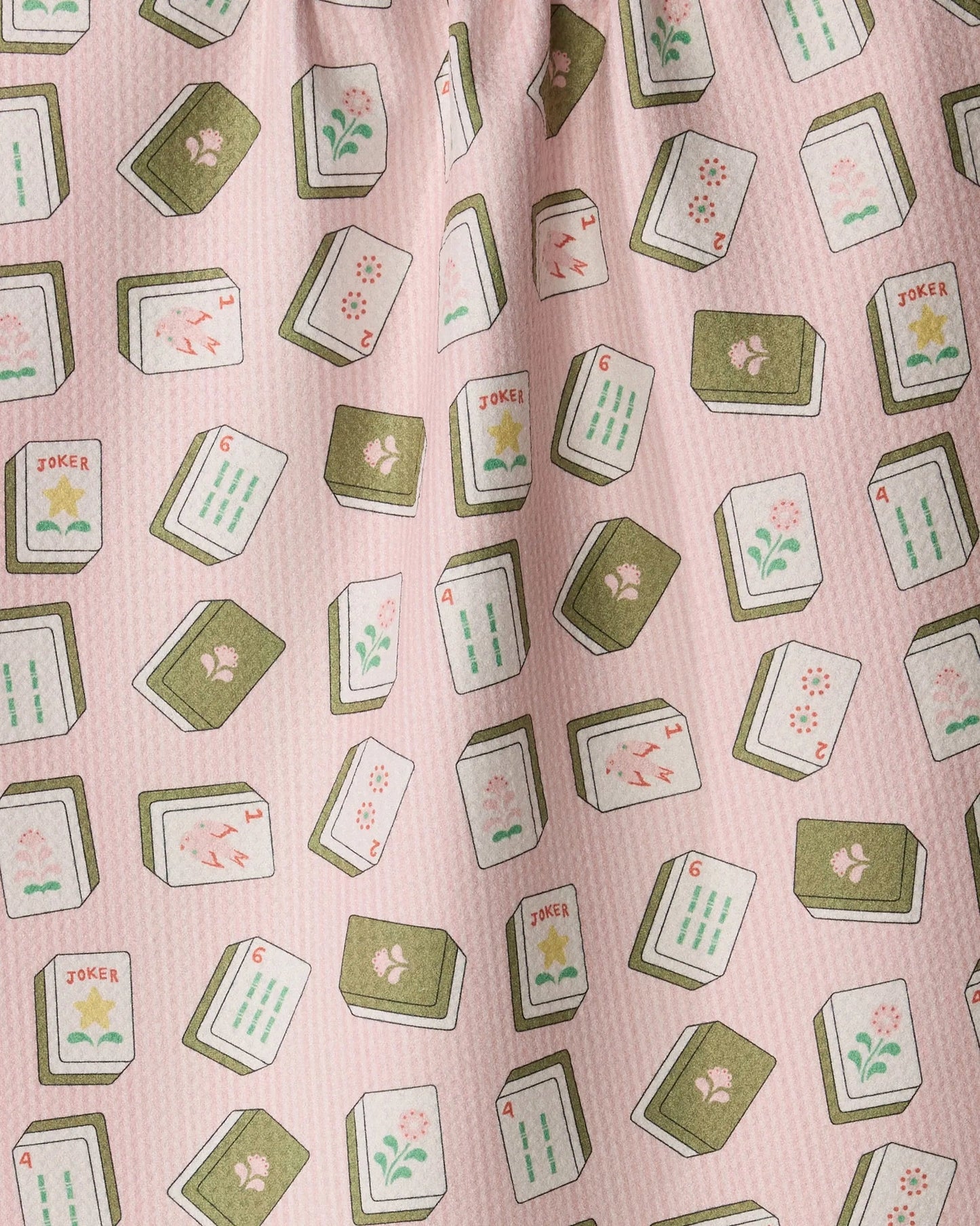 Mahjong Flower Tiles Towel - Pink