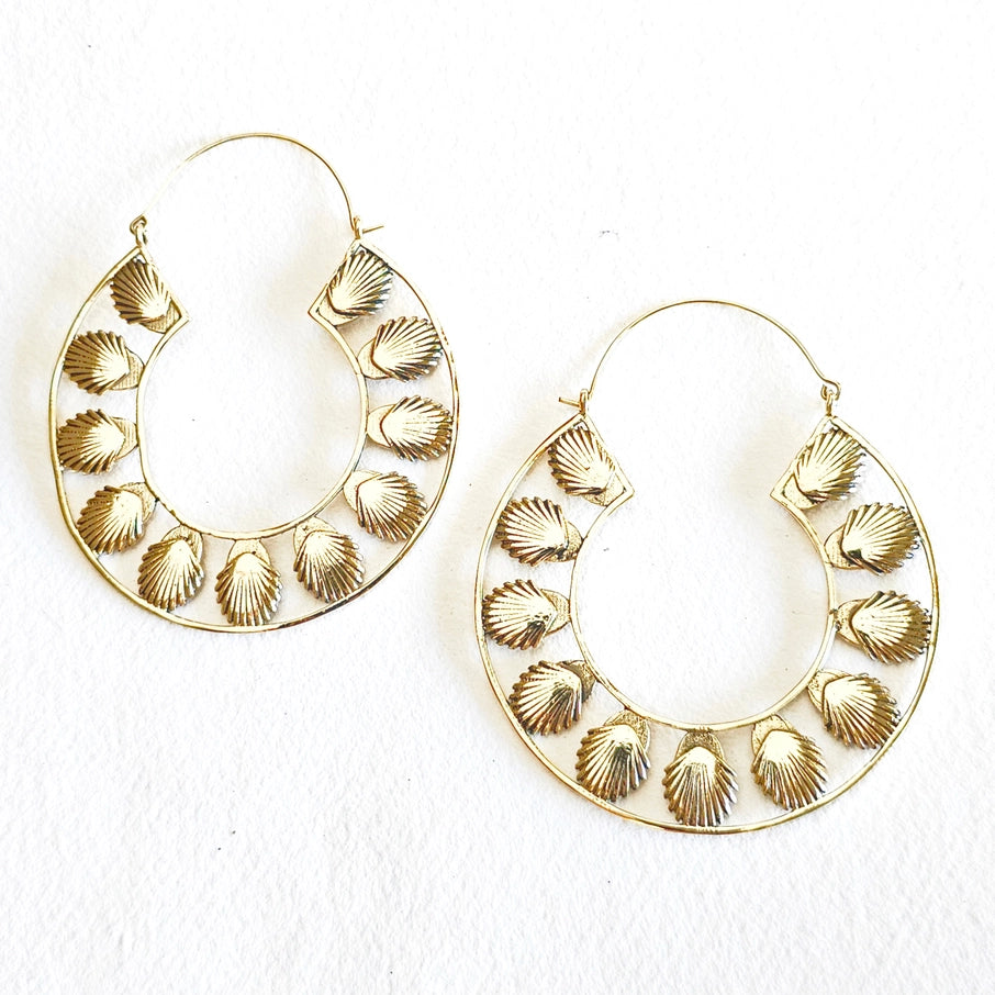 Seashell Hoop Earrings