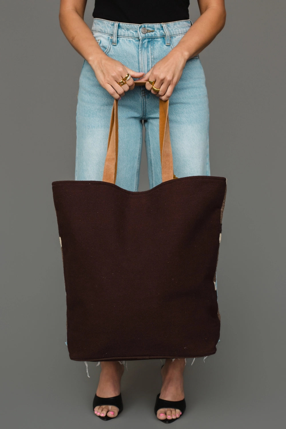 Western Tote - Camel/Black