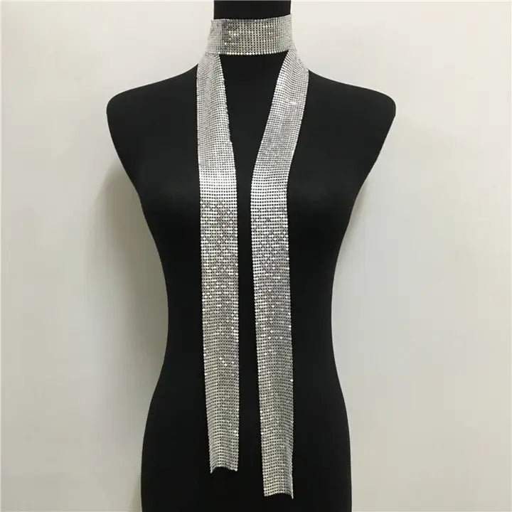 Sequins Neck Tie Scarf