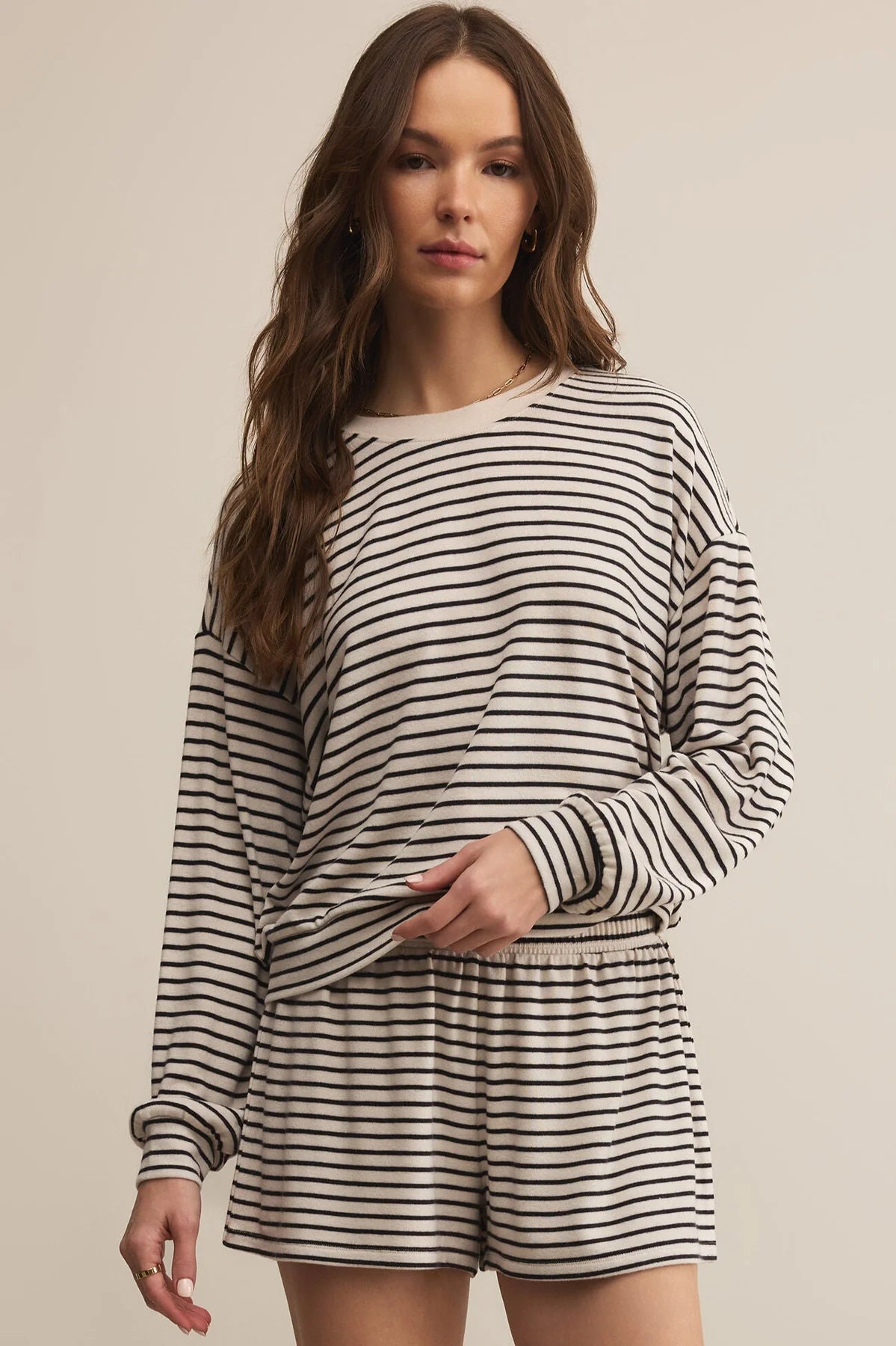 Luxe Stripe Long Sleeve Top