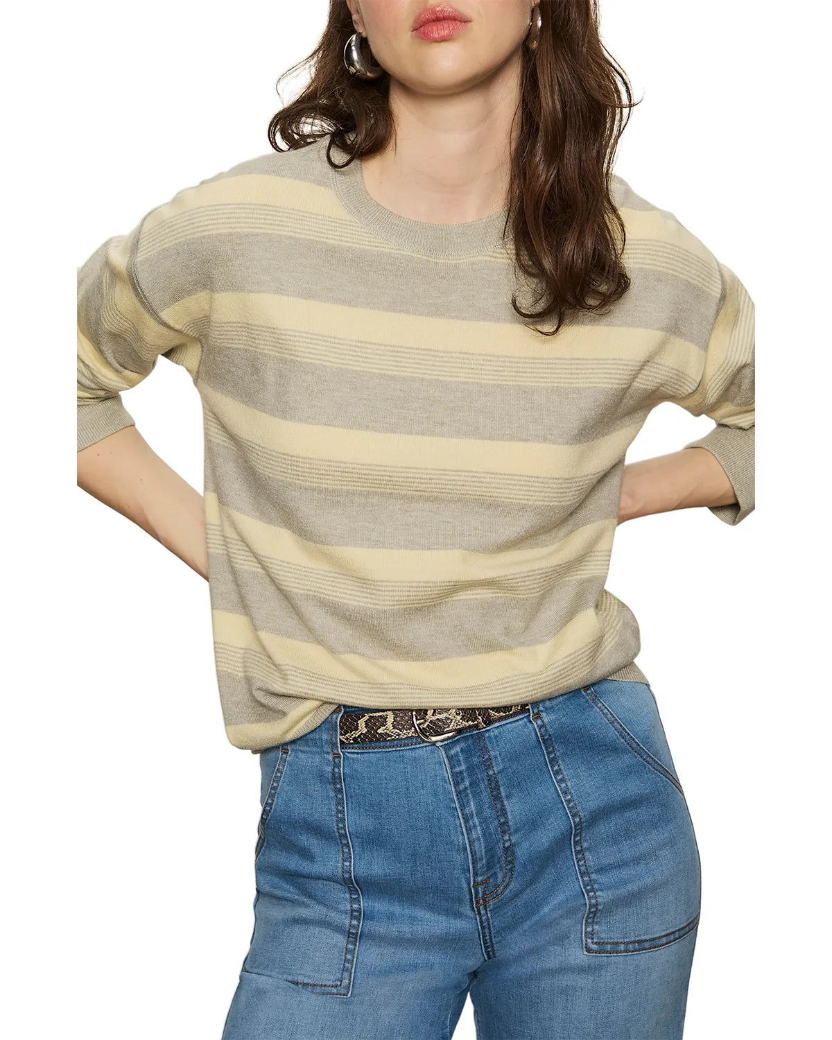 24/7 Striped Popover Sweater