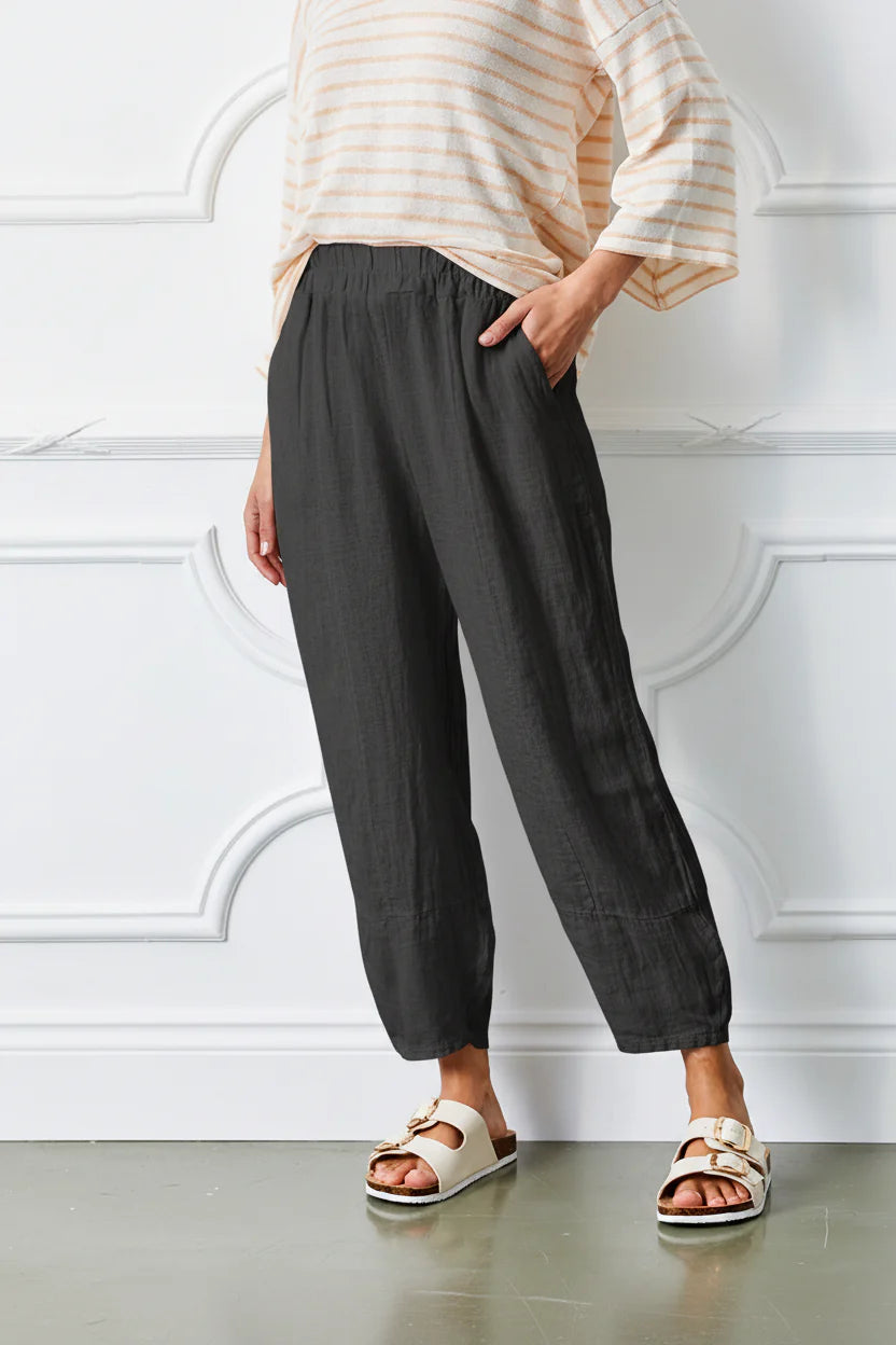 Sicily Linen Pant - Anthracite